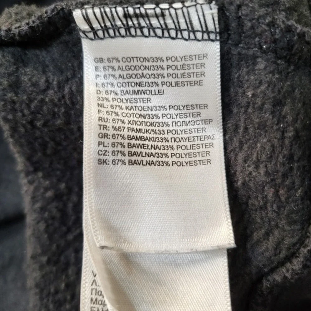 The North Face Men‎ Sweatshirt Large Black Logo Hoodie Fleece Pullover